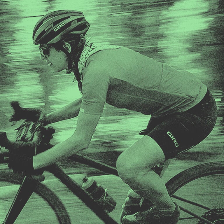 cyclist with green treatment