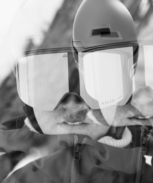 Giro snow goggles in a rider