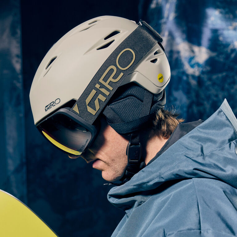 Snowboarder in goggles and helmet