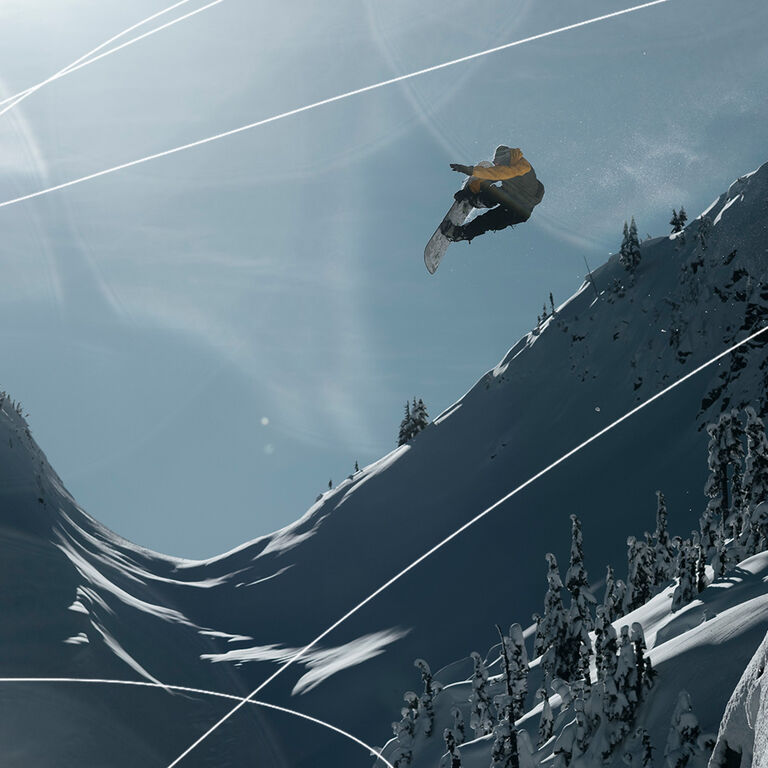 Giro Snow Athlete Jumping in snow Gear