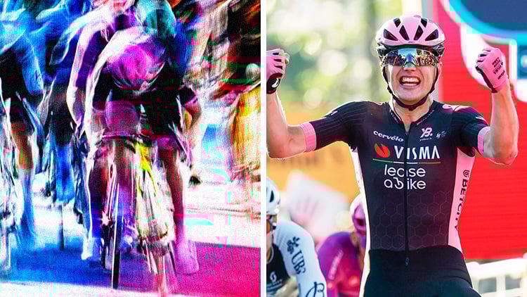 Simon Yates celebrating the win at Giro d'Italia
