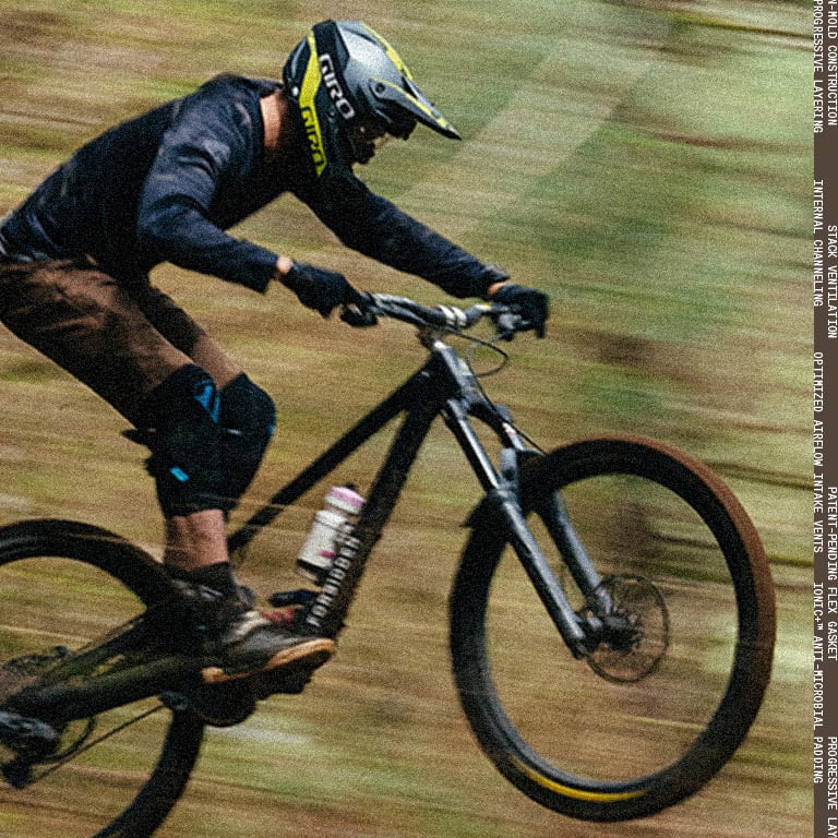 bike rider in the air with Giro MTB Helmet