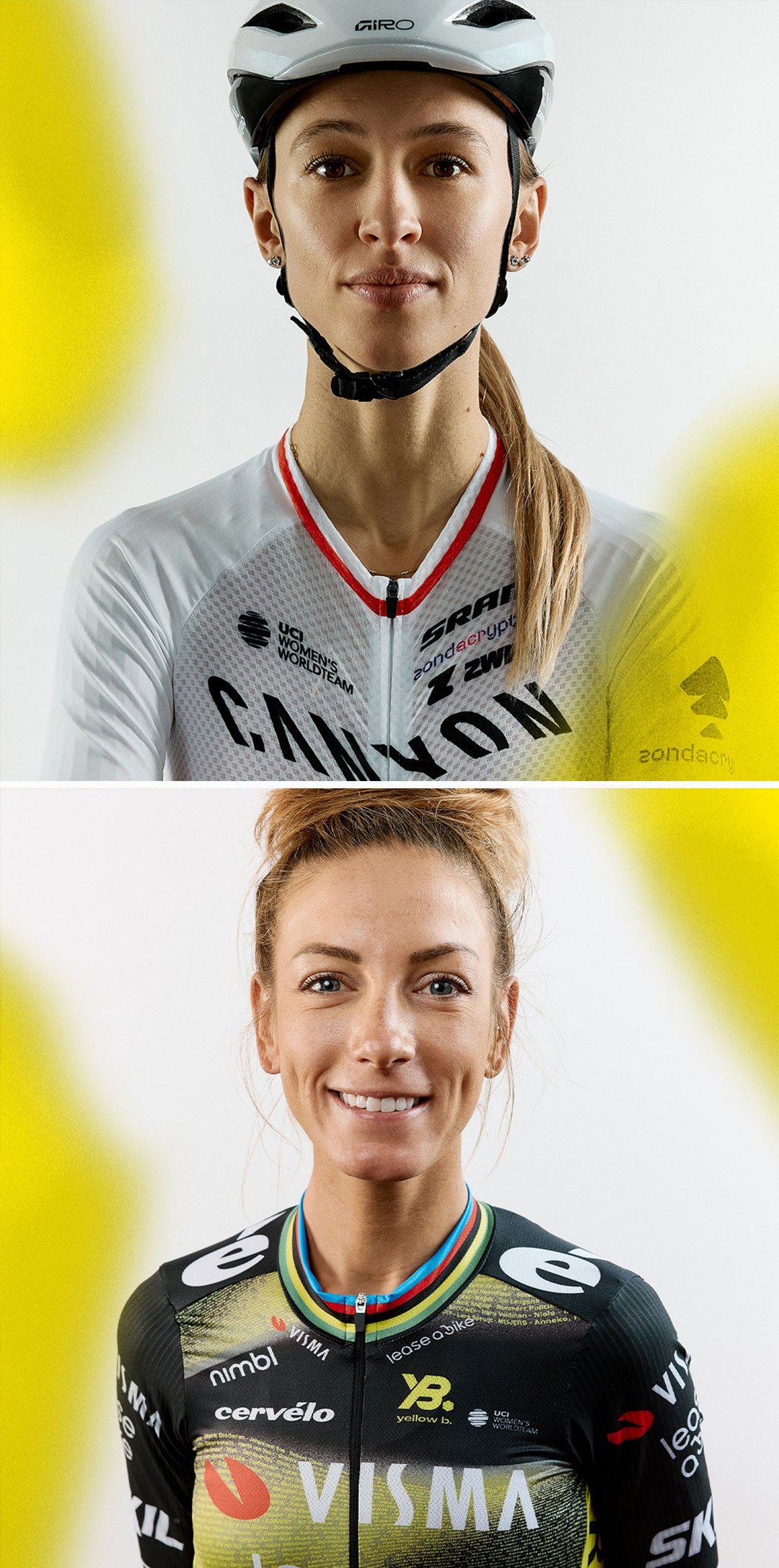 two images depicting tour de france race
