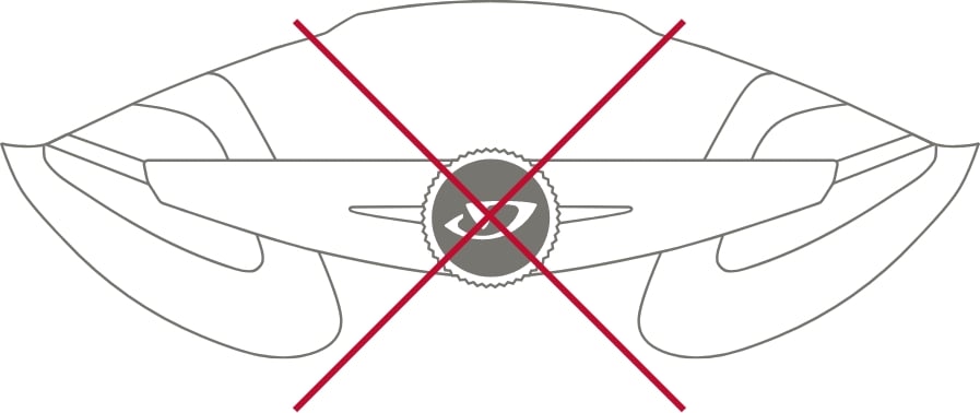 Illustration shows rear of helmet with the Giro logo visible the fit system dial.