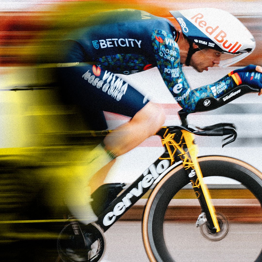 single tour de france rider in aerohead