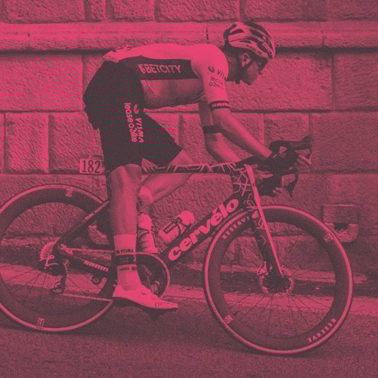 Cyclist racing in Giro d'Italia on the road